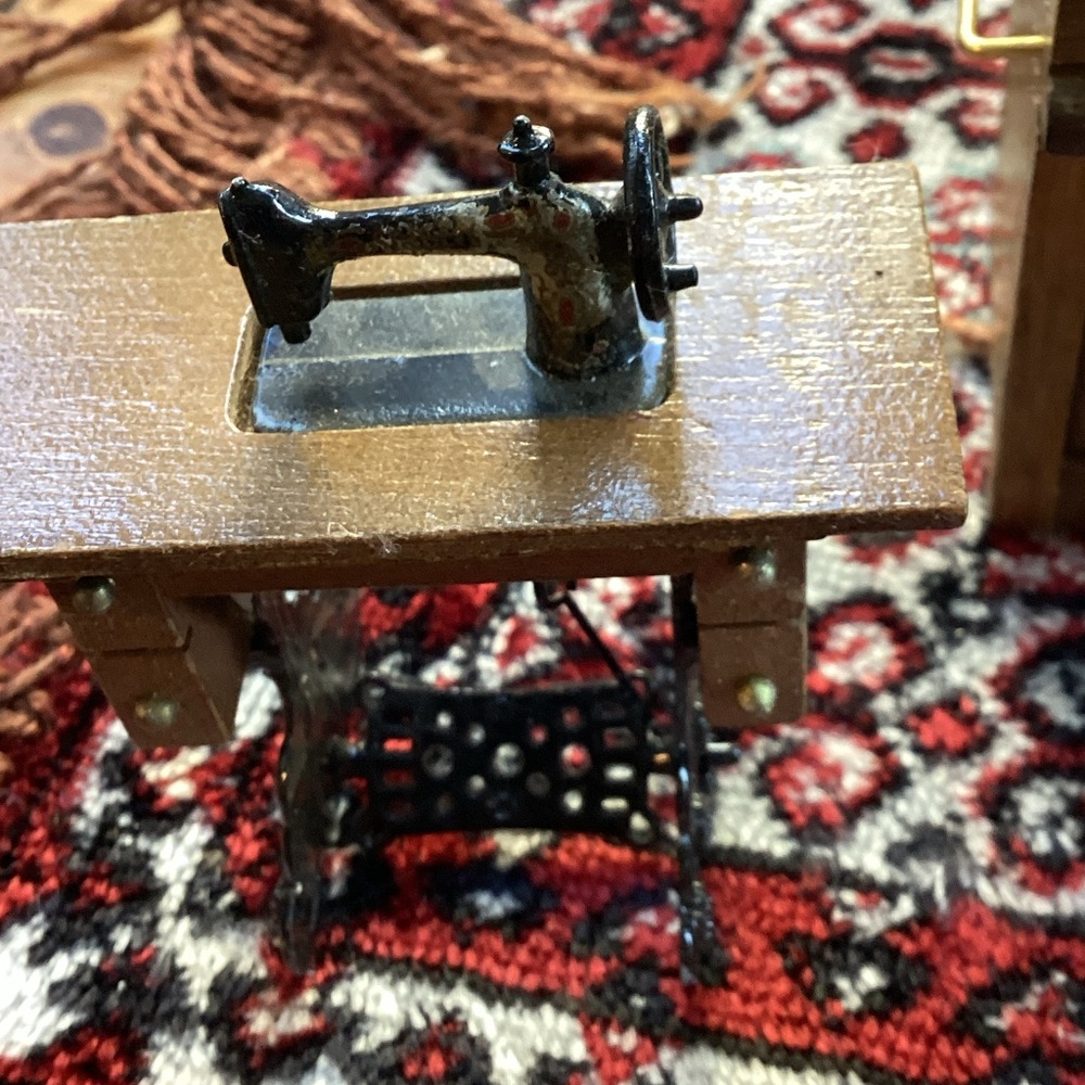 Vintage Dollhouse Furniture Set with Sewing Machine - Picture 3 of 7